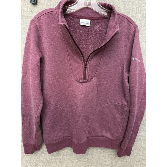 Columbia Women's Hart Mountain Quarter Zip Pullover Sweatshirt S Small maroon - Picture 1 of 6